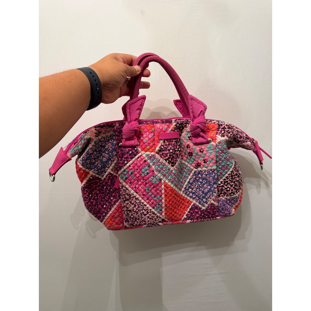 Vera Bradley Satchel Bag Patchwork Quilted Floral Pink Multi Medium